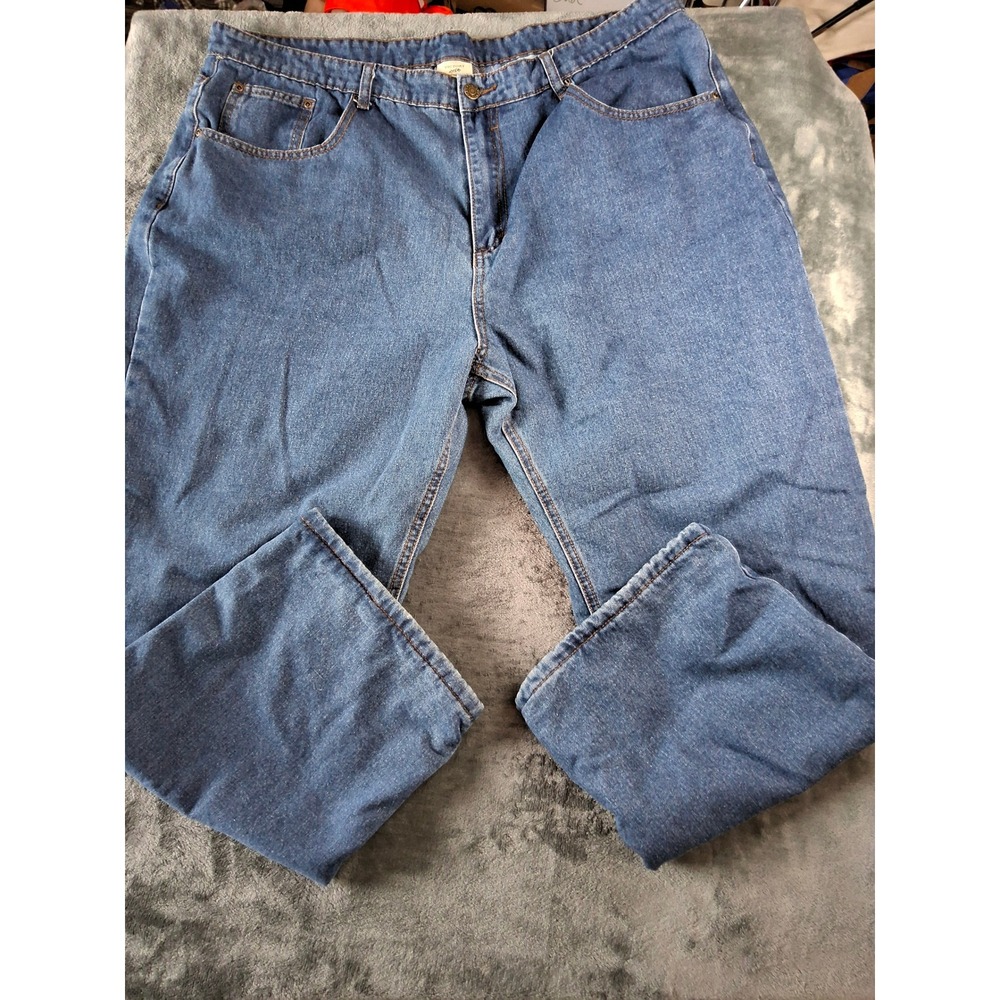 Victory Outfitters Mens Flannel Lined Jeans Blu Plaid Lined Denim 40/30 Workwear